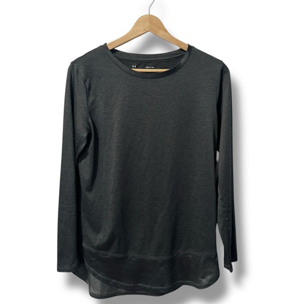 Under Armour Women’s Long Sleeve Gray HeatGear Shirt Size Small